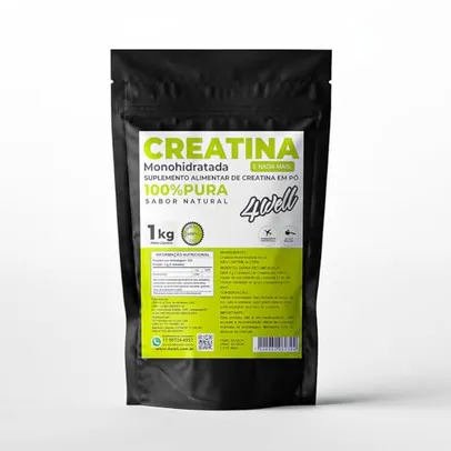 [1 compra por conta] Creatina Monohidratada 1Kg 4well Importada 100% Pura com Laudo Eurofins