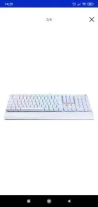 Teclado Gamer Redragon Kala Lunar White RGB Mecânico ABNT2 Switch Red K557W-RGB | R$ 350