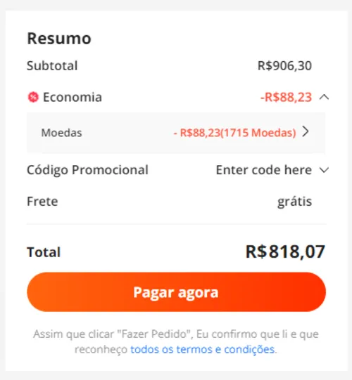 Imagem na descrição da promoção