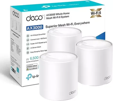 Roteador TP-Link Deco X50, AX3000, WiFi 6, 2402 Mbps, 2 Antenas Internas, Branco - Deco X50(2-pack)