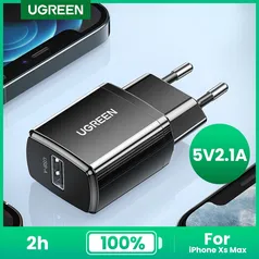 (Primeira Compra) Carregador Para Celular Ugreen 5V 2.1A Mini ED011