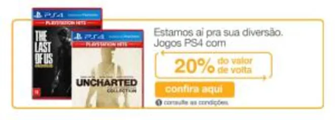 [20% AME] Jogos PS4 Playstation Hits - R$ 50