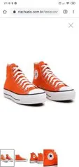 Tênis Converse All Star Chuck Taylor Flatform Cano Alto Laranja