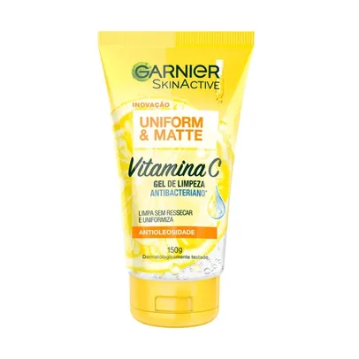 Gel de Limpeza Garnier Uniform & Matte Vitamina C 150ml