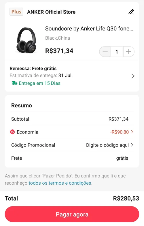 Imagem na descrição da promoção