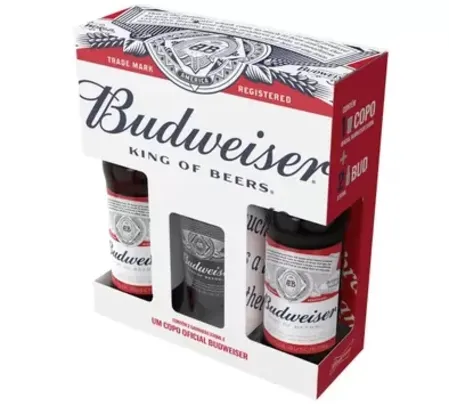 Kit Cerveja Budweiser 2 Unidades 330ml - com Copo