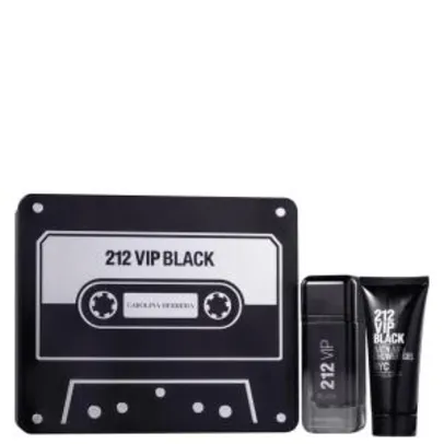 Kit 212 VIP Black Carolina Herrera Masculino - Eau de Parfum 100ml + Shower Gel 100ml | R$255