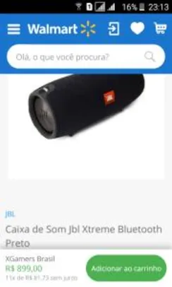 Caixa de Som Portátil JBL Box Xtreme Azul, 40W - com Bluetooth, Resistente a Água - R$788