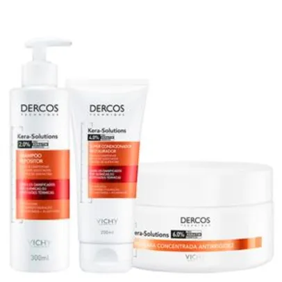 Kit Vichy Dercos kera Solutions - Shampoo  300 ml + Condicionador 200 ml + Máscara de Reconstrução  200 ml