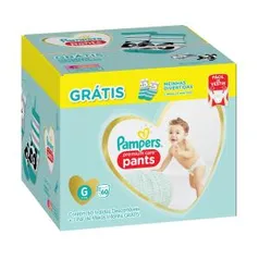 Fralda Calça Pampers G Premium Care Pants 60 Unidades R$ 70