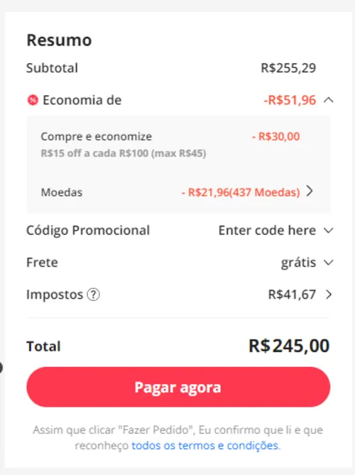 Imagem na descrição da promoção