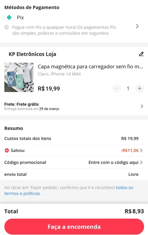 Imagem na descrição da promoção