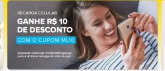 [Novos Usuários] R$ 10 OFF na recarga