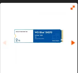 SSD WD Blue SN570 NVMe M.2, 2TB,  PCIe Gen3 x4, NVMe v1.4, Leitura 3500MBs e Gravação 3500MBs, WDS200T3B0C