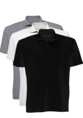 [PRIME] Kit 3 Camisetas Polo, Basicamente, Masculino | R$60