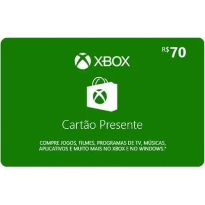 (PIX) Gift Card Xbox: R$ 70 - Código Digital