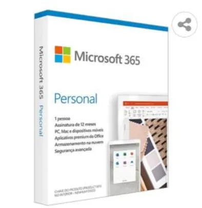 Microsoft 365 Personal Assinatura Anual | 1 Usuário PC, Mac, iOS e Android | R$80