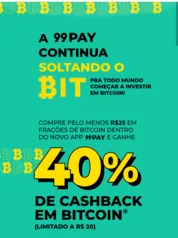 Novo App 99Pay solta o bit para você investir