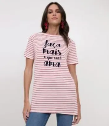 T shirt com lettering Faça Mais o que Você Ama Marfinno - R$19