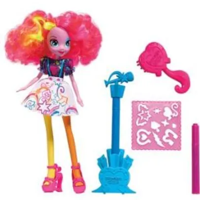 Brinquedo Fig MLP Equestria Girl com Acessório Sort - A3995/A8281 Pinkie Pie - Rosa, Amarelo e Laranja - Hasbro 17,91