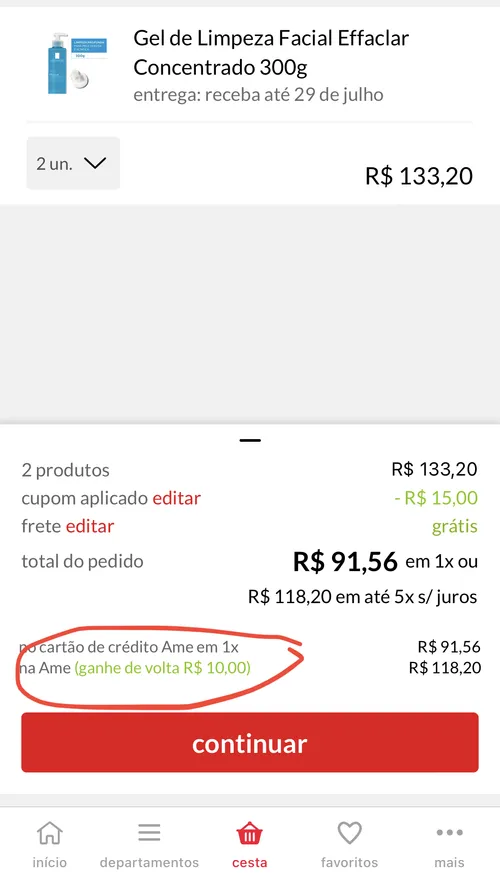 Imagem na descrição da promoção