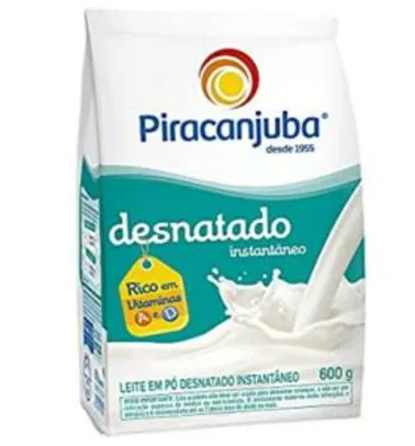 (PRIME) Leite Pó Desnatado Instântaneo Piracanjuba Pouch 600g | R$19