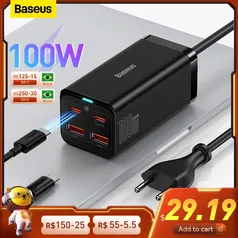 Baseus 65w carregador de mesa 4.0 de carga rápida qc 3.0 pd USB C