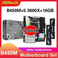 Asrock b450m + 3600x +16gb 2666mhz - R$1866