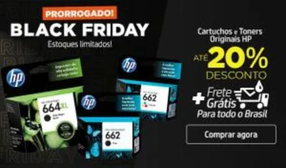 Cartucho HP com até 20% OFF e Frete Grátis