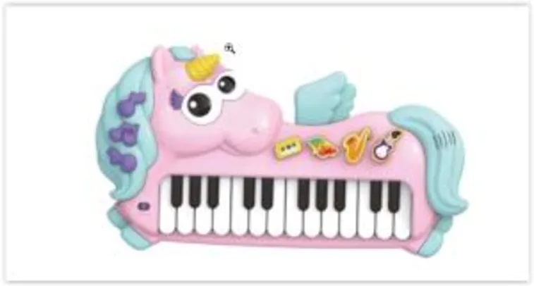 Piano Musical Infantil Braskit Unicórnio | R$ 100