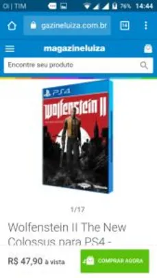 Wolfenstein® II: The New Colossus™ PS4 por R$ 48