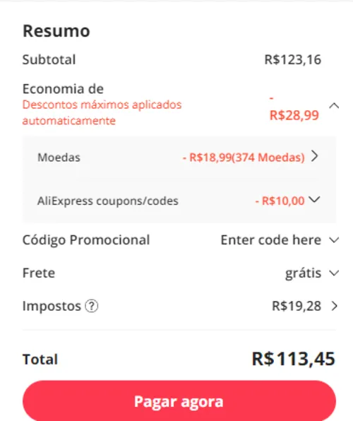 Imagem na descrição da promoção