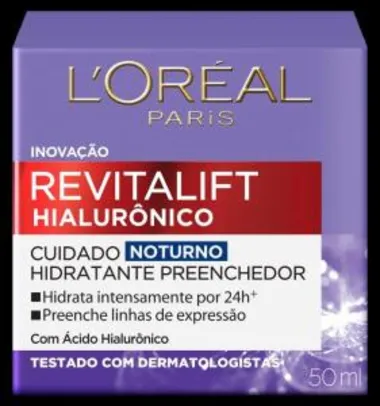 Creme Facial Anti-Idade Noturno Lorela Revitalift Hialurônico 50ml | R$43