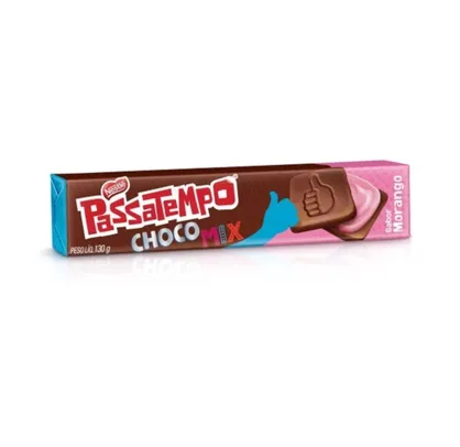 (AME-APPL) Biscoito Chocolate Recheio Morango Nestlé Passatempo Choco Mix 130g