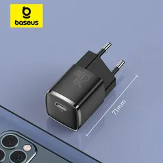 Baseus Carregador Portátil USB C, Tipo C, Suporte PD, Carregamento Rápido para