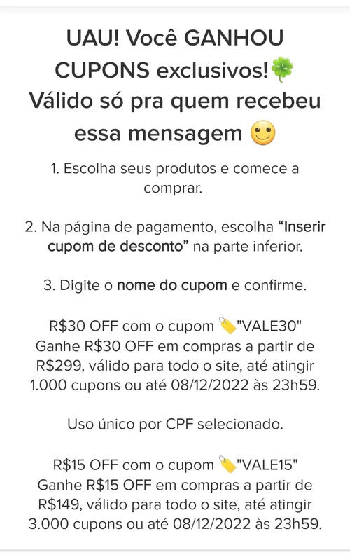 Imagem na descrição da promoção