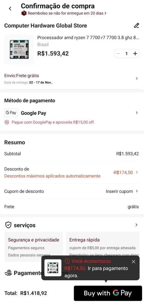 Imagem na descrição da promoção