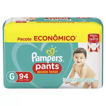 Fralda Calça Pampers Pants Ajuste Total - Tam. G 9 a 13kg 94 Unidades