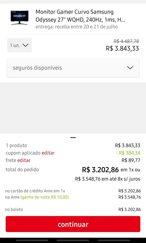 Imagem na descrição da promoção