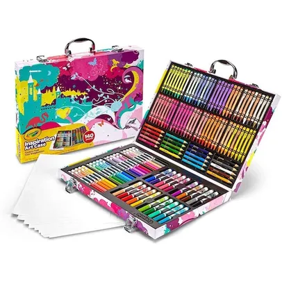 Crayola Inspiration Art Case em Rosa, Presentes para Crianças 5+, 140 Contagem