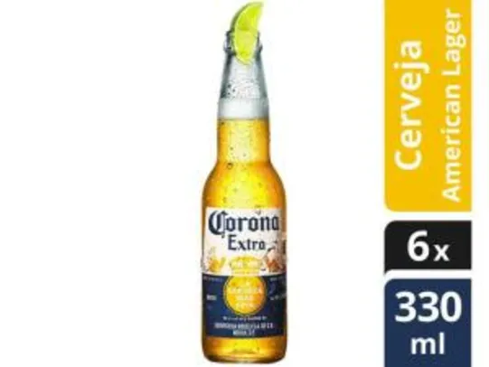 [APP] Cerveja Corona Extra Lager 6 Unidades - 330ml (R$8 de cashback: R$22)