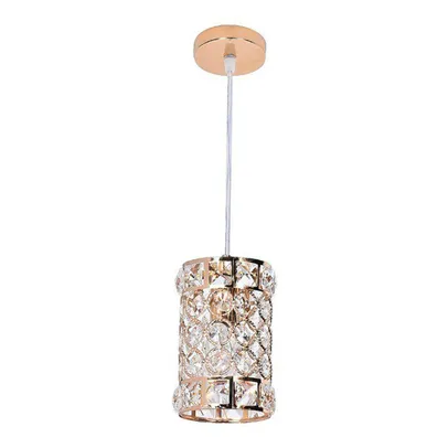 Pendente metal/cristal e14 decorativo