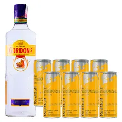 Gin Gordon&apos;s London Dry 750ml + 8 Energéticos Red Bull Energy Drink Tropical Edition 250 ml