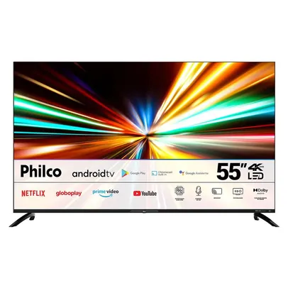 (PAYPAL) Smart TV Philco Android 55 4K LED Dolby Audio PTV55G7EAGCPBL