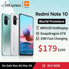 Smartphone Xiaomi Redmi Note 10 4/64GB | R$907