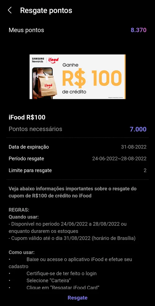 Imagem na descrição da promoção