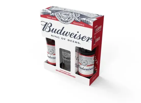 Kit Cerveja 330ml 2 Unidades E 1 Copo Vidro 350ml Budweiser