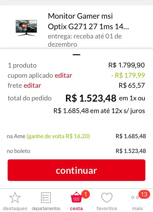 Imagem na descrição da promoção