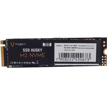 SSD 256 GB Husky Gaming, M.2 NVMe, Leitura: 1800MB/s e Gravação: 1300MB/s - HGML003