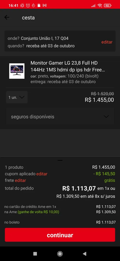 Imagem na descrição da promoção